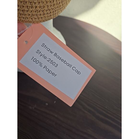 Surell Women Paper/Straw Baseball Cap New With Tags Black Visor - Picture 5 of 7